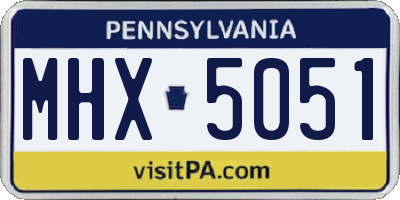 PA license plate MHX5051