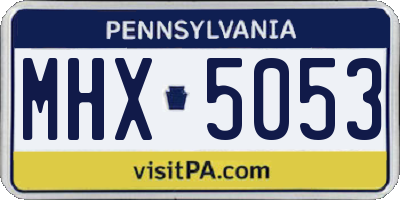 PA license plate MHX5053