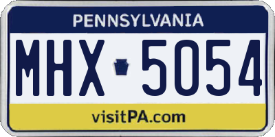 PA license plate MHX5054