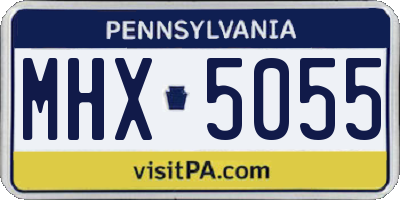 PA license plate MHX5055
