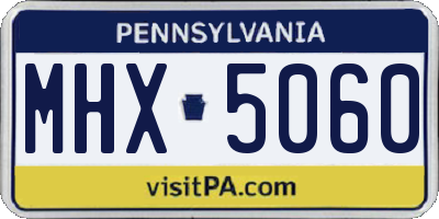 PA license plate MHX5060