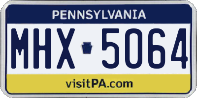 PA license plate MHX5064