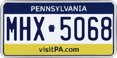 PA license plate MHX5068