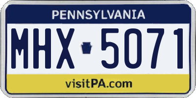 PA license plate MHX5071