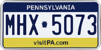 PA license plate MHX5073