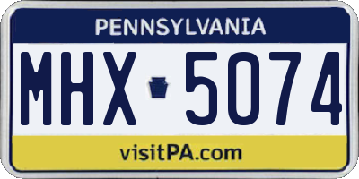 PA license plate MHX5074