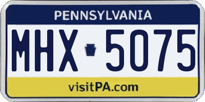 PA license plate MHX5075
