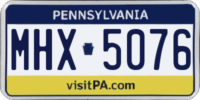 PA license plate MHX5076