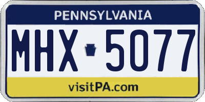 PA license plate MHX5077