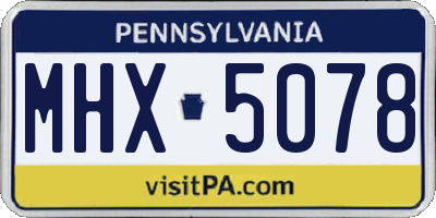 PA license plate MHX5078