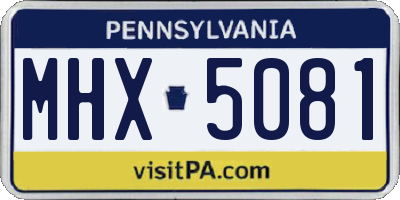 PA license plate MHX5081