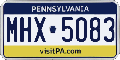 PA license plate MHX5083