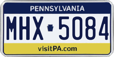 PA license plate MHX5084