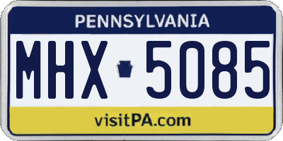 PA license plate MHX5085