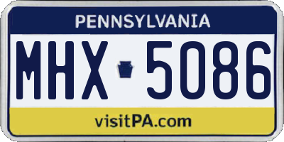 PA license plate MHX5086