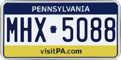 PA license plate MHX5088