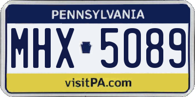 PA license plate MHX5089