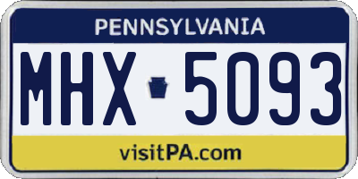 PA license plate MHX5093