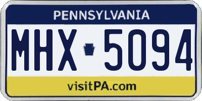 PA license plate MHX5094