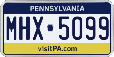 PA license plate MHX5099
