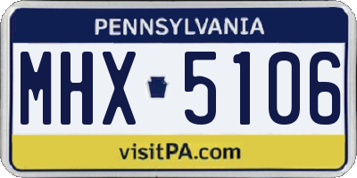 PA license plate MHX5106