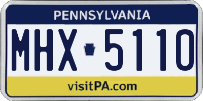 PA license plate MHX5110