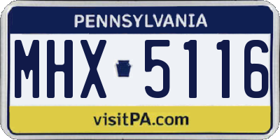 PA license plate MHX5116