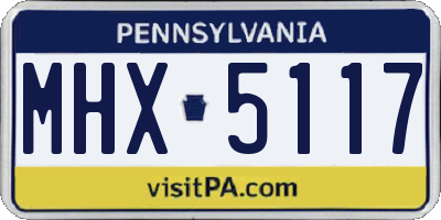 PA license plate MHX5117