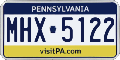 PA license plate MHX5122