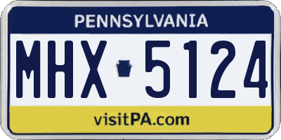 PA license plate MHX5124