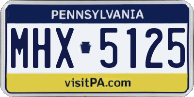 PA license plate MHX5125