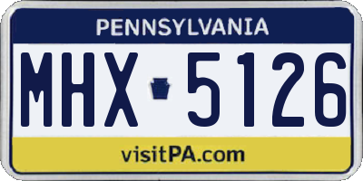 PA license plate MHX5126