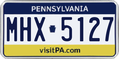 PA license plate MHX5127