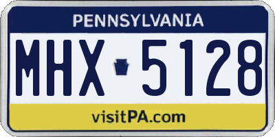 PA license plate MHX5128