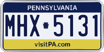 PA license plate MHX5131