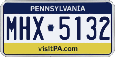 PA license plate MHX5132