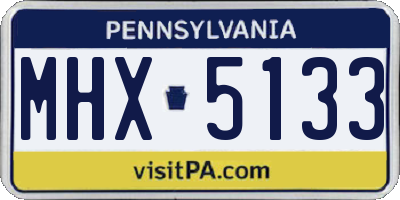 PA license plate MHX5133