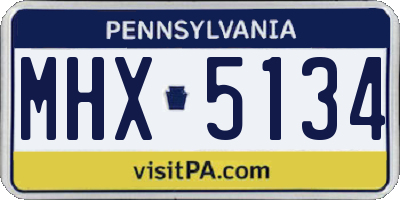 PA license plate MHX5134