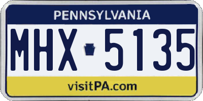 PA license plate MHX5135