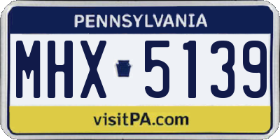 PA license plate MHX5139