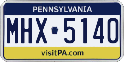PA license plate MHX5140