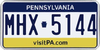 PA license plate MHX5144