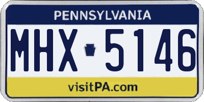 PA license plate MHX5146