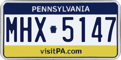 PA license plate MHX5147