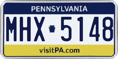 PA license plate MHX5148