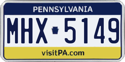 PA license plate MHX5149