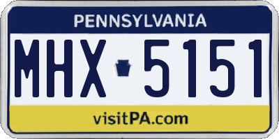 PA license plate MHX5151