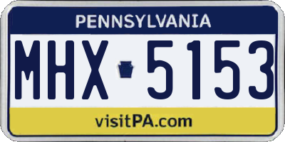 PA license plate MHX5153