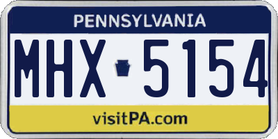 PA license plate MHX5154