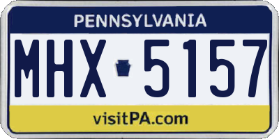 PA license plate MHX5157